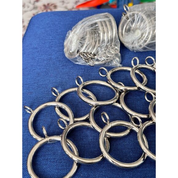 2" Silver Ring Curtain Rings for Clip-On Drapes 2" - Picture 3 of 5